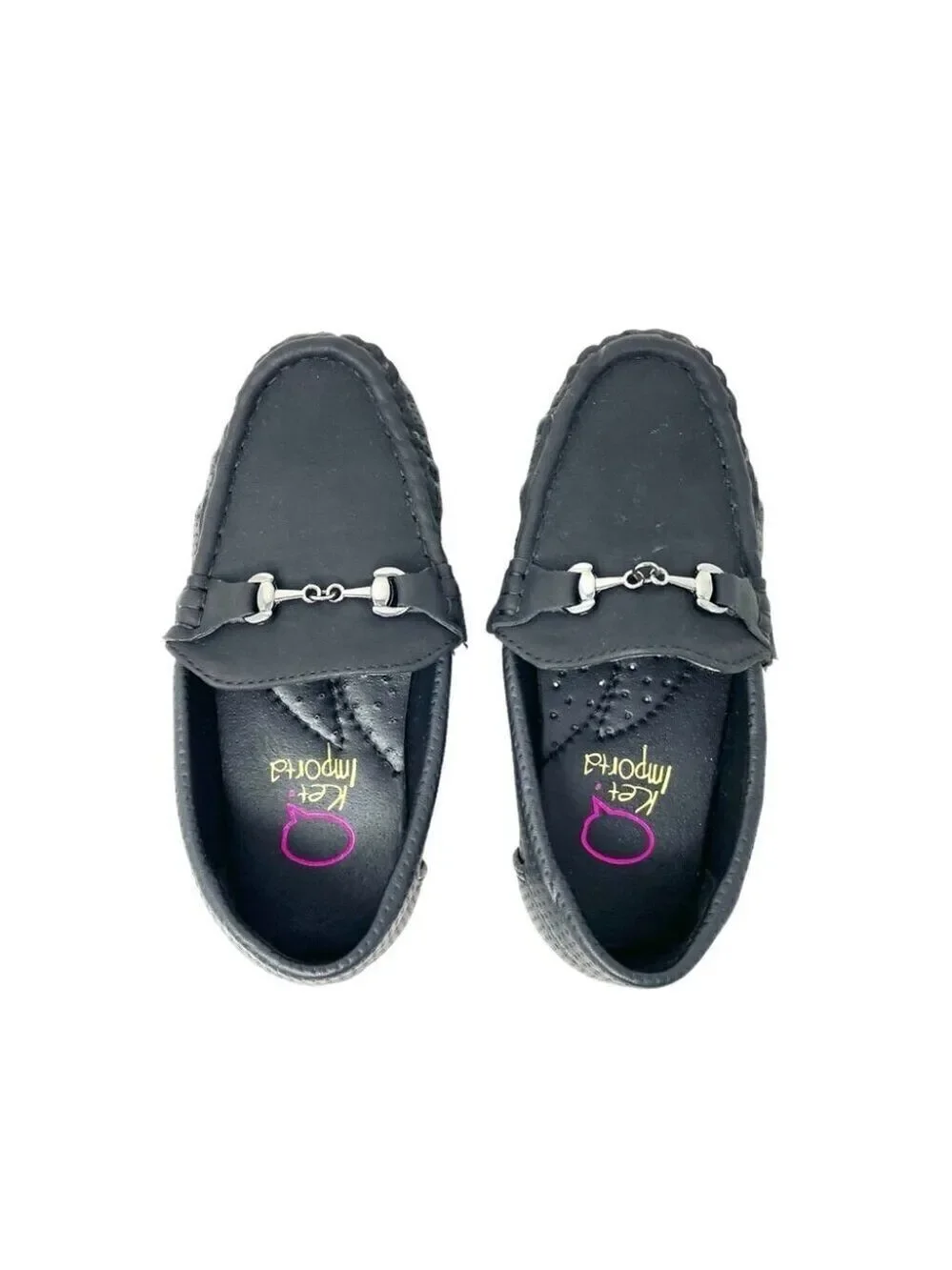 Ket Importa Black Peforated Horsebit Driving Loafers Size 25/ 9 (Little Boy)